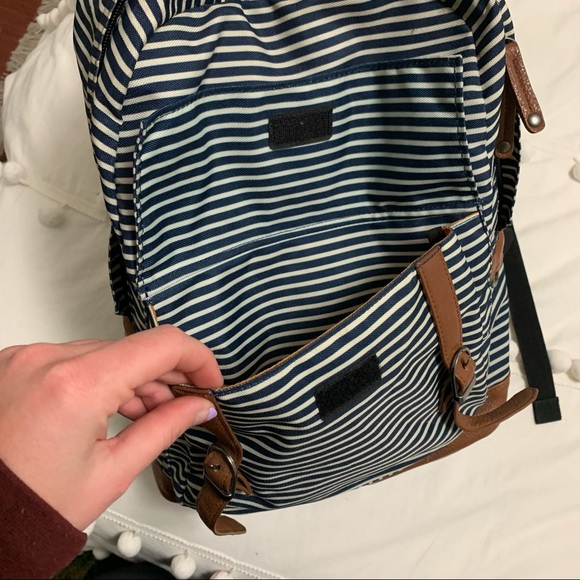 Benrus Navy Striped Full Size Backpack - Picture 4 of 4